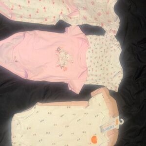 Carter's Pink and White Baby Onesies Set